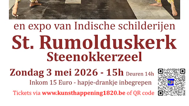 Aankondiging "Indische Dansen" in de St.Rumolduskerk van Steenokkerzeel