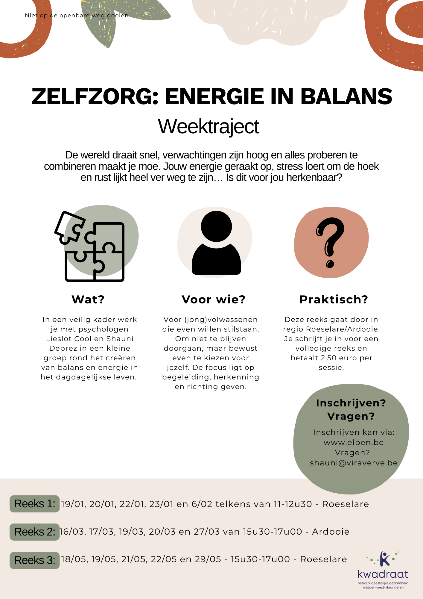 Flyer zelfzorg week energie in balans