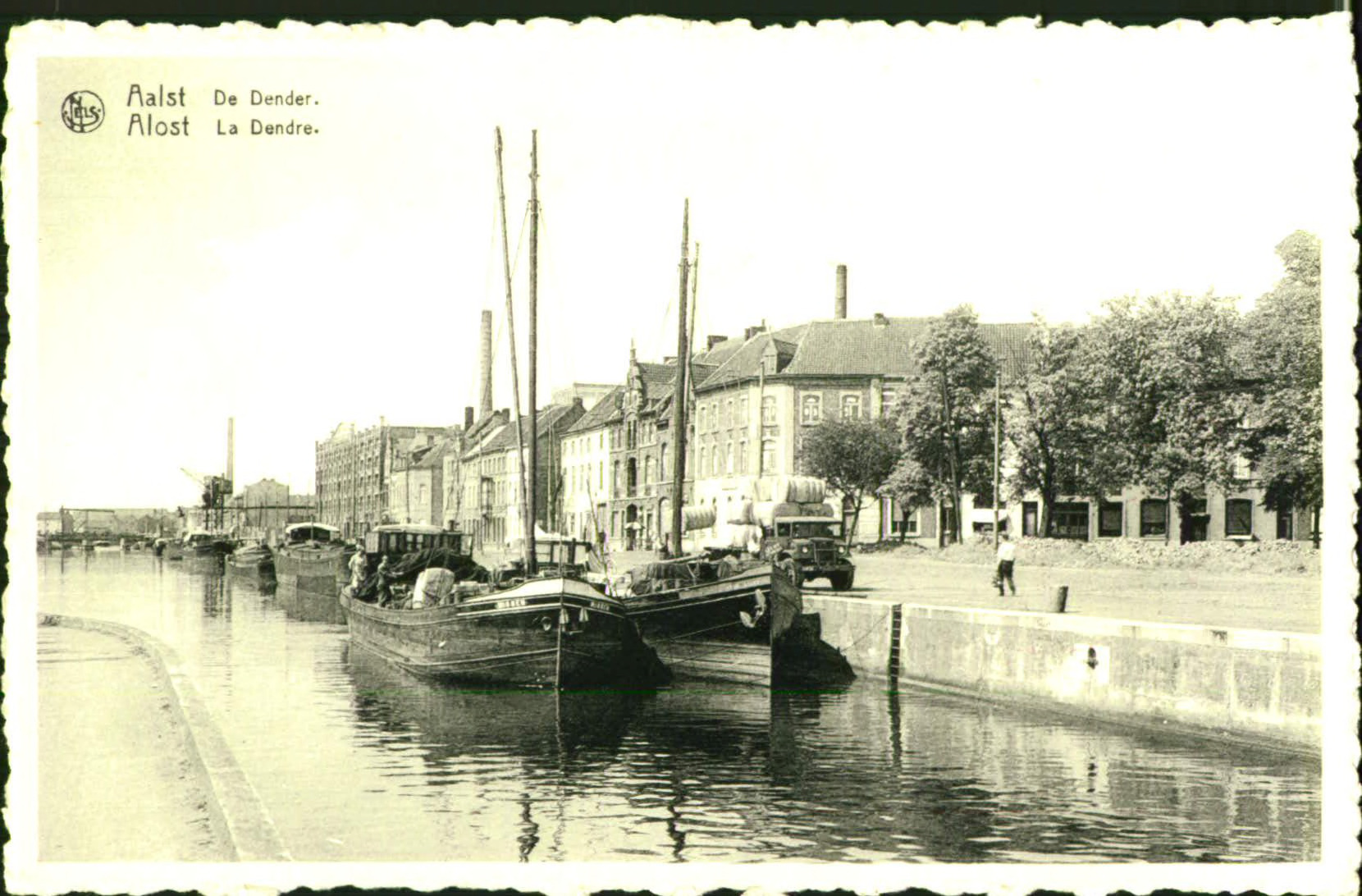 Een oude postkaart van de Dender