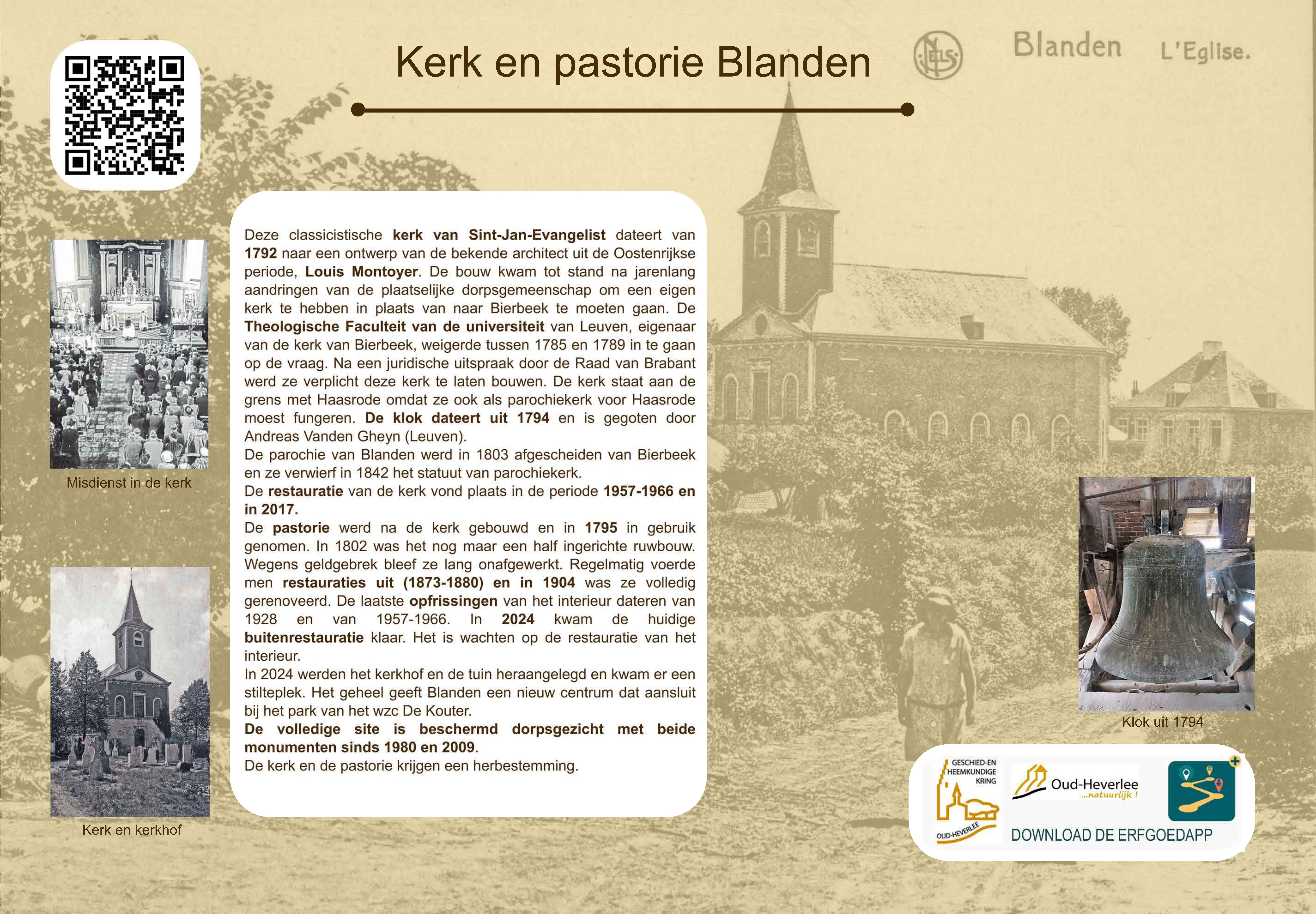 Erfgoedpaneel Blanden kerk en pastorie