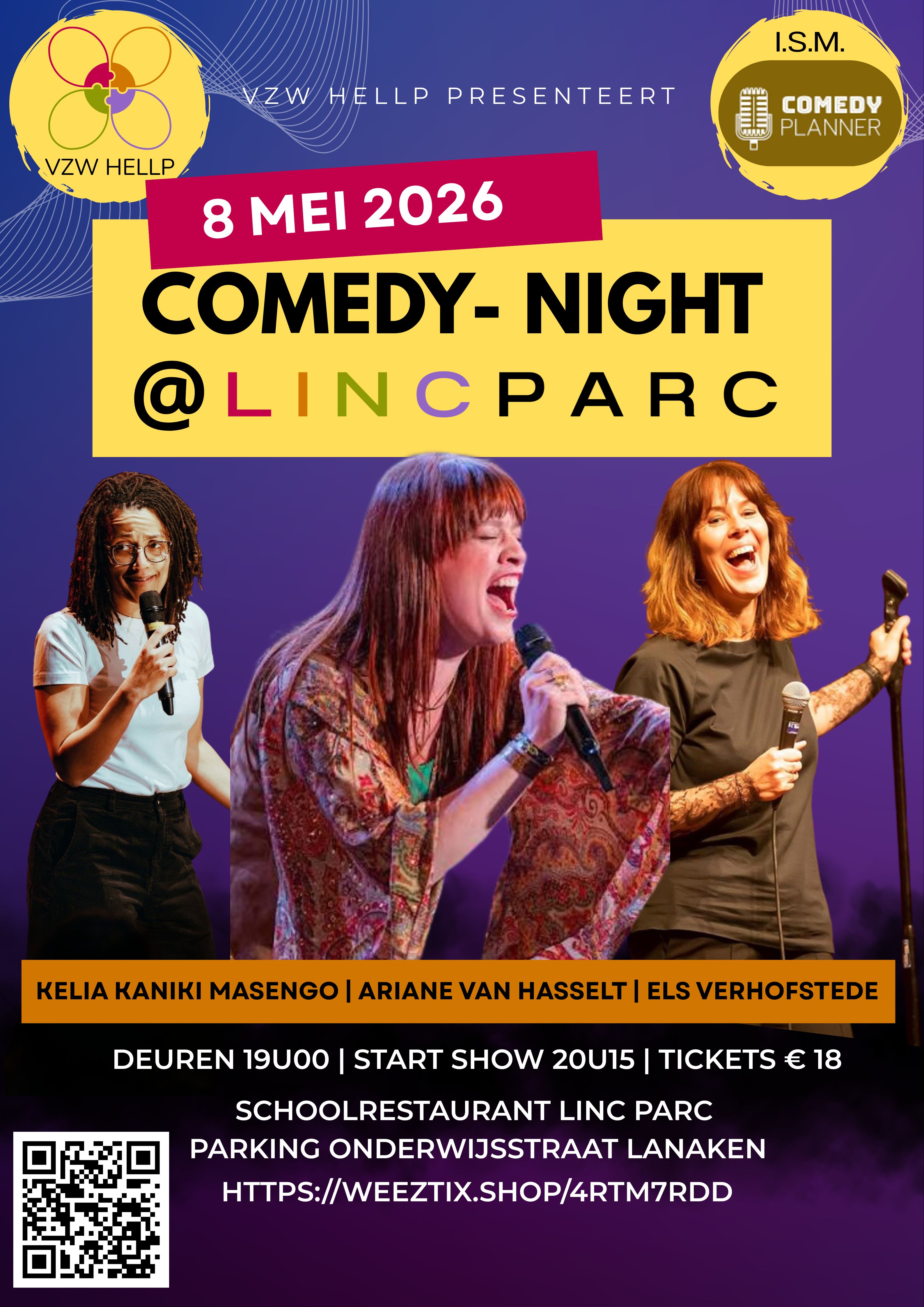Affiche Comedy Night VZW Hellp