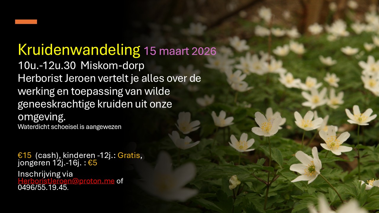 Kruidenwandeling met Herborist Jeroen, 15 maart 2026, Miskom