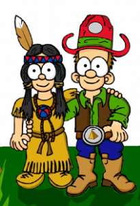 Lucky en Platvoet in het Wilde Westen