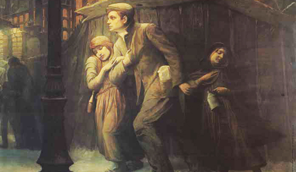 De klok slaat 5 ure, door Achilles De Maertelaere (ca. 1905)