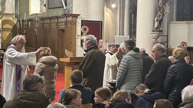 Aswoensdag in de kerk van Zevergem