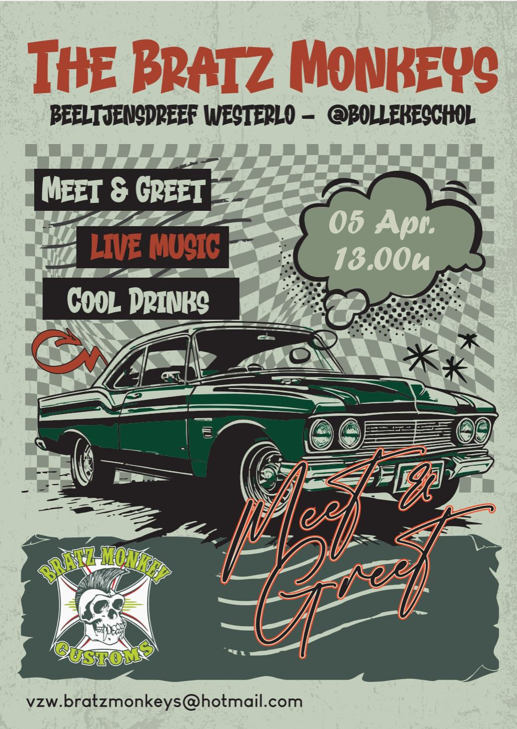 Samenkomst van liefhebbers van oldtimer en classic cars. Iedereen welkom. Gratis inkom.