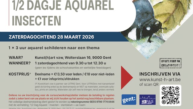 Affiche Half Dagje Aquarel - Insecten