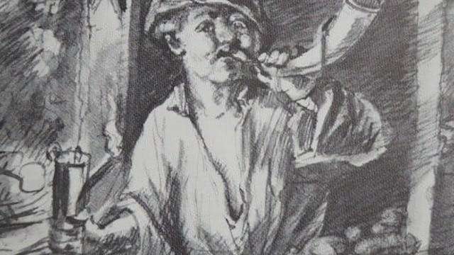 De hoornblazer roept de oven is heet gestookt.