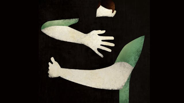 Twee mensen verstrengeld in een knuffel.