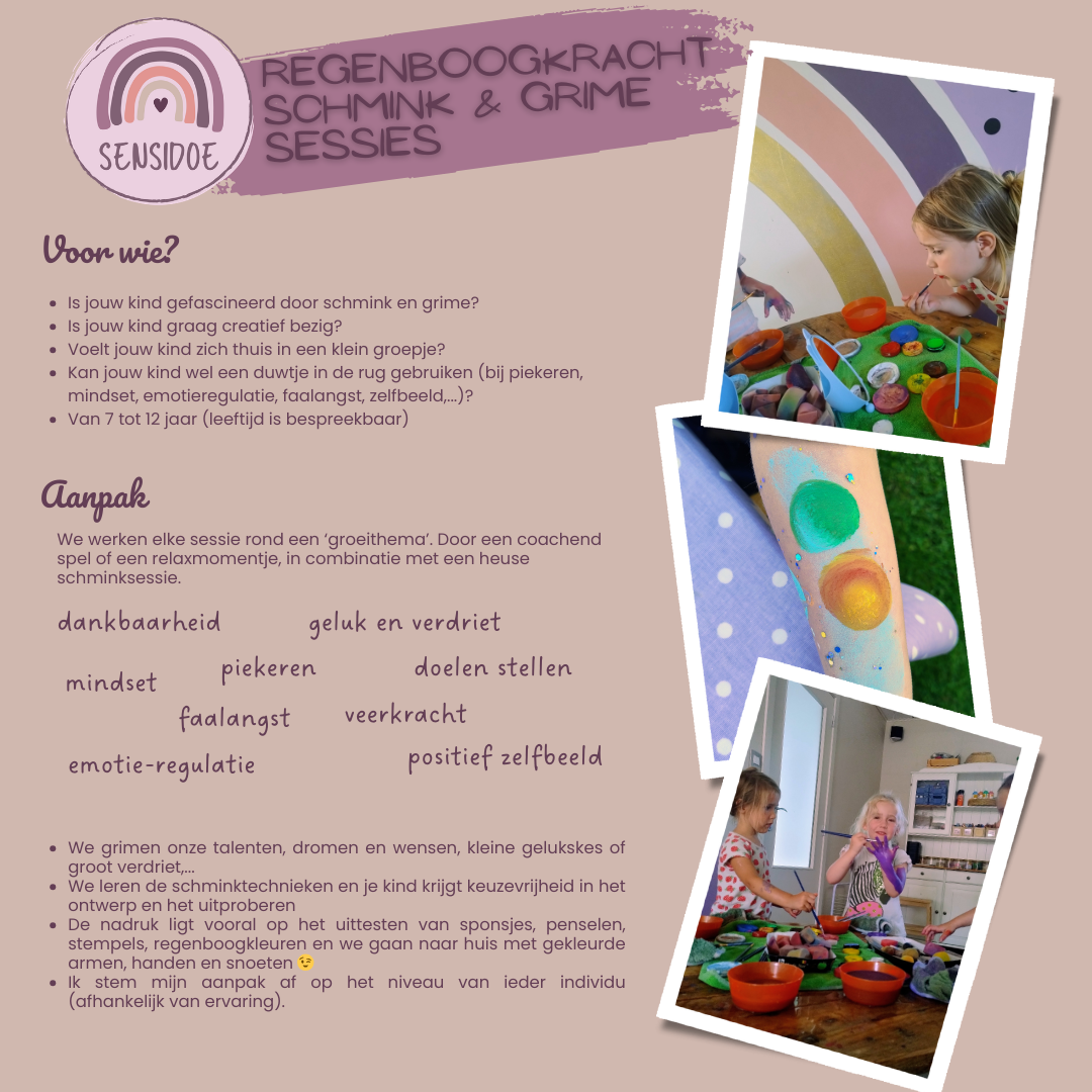 Regenboogkracht Schmink en Grime sessies