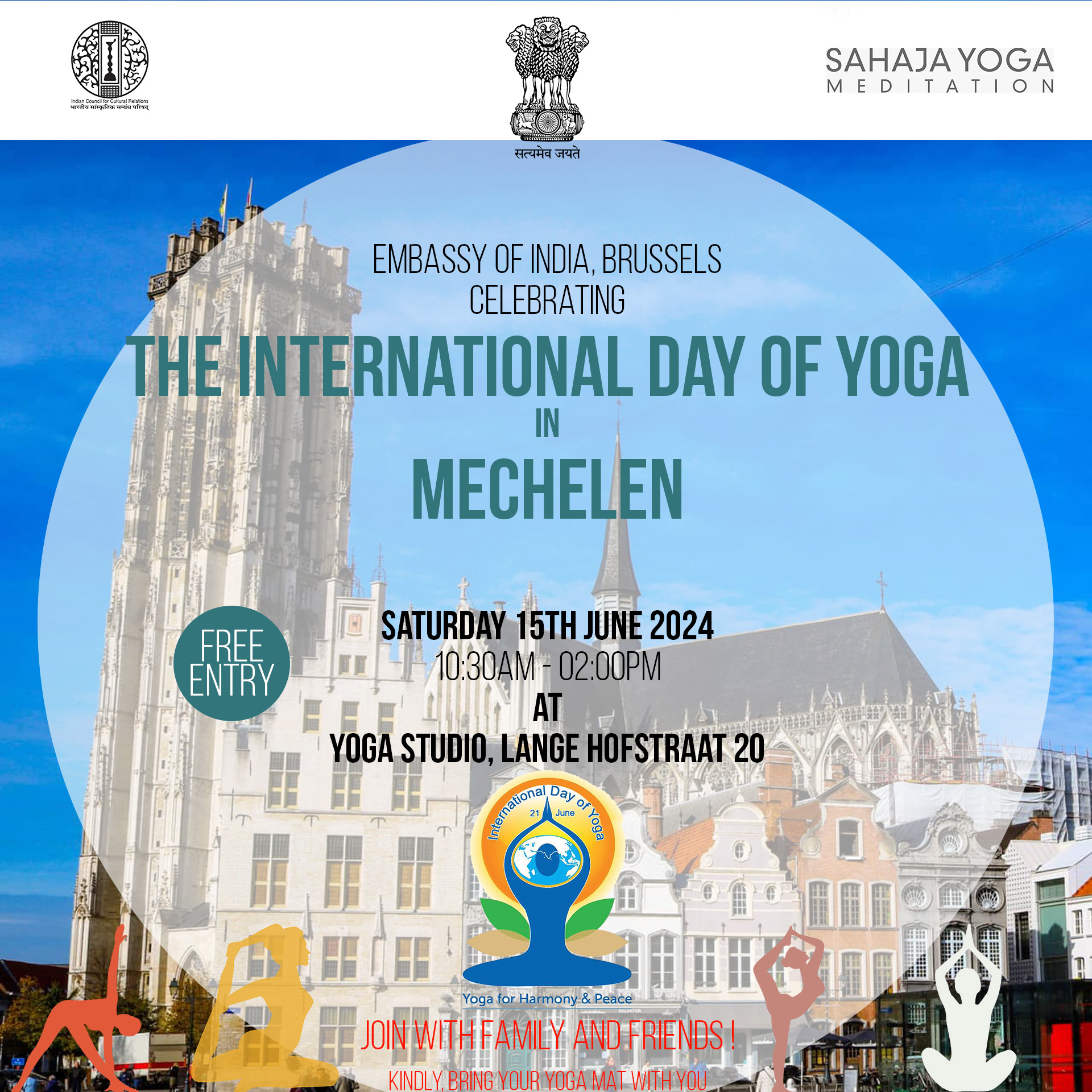 Internationale YOGA DAG in Mechelen op ZATERDAG 15 JUNI van 10.30u tot 14.00u
