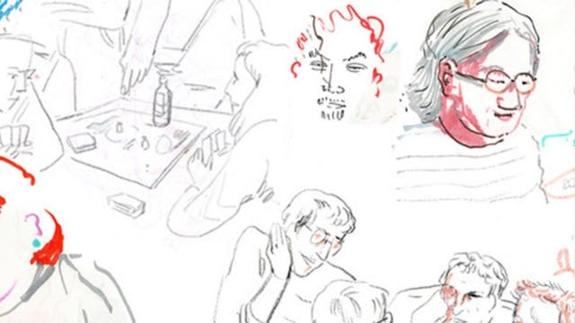 afbeelding van een schets stripfiguren