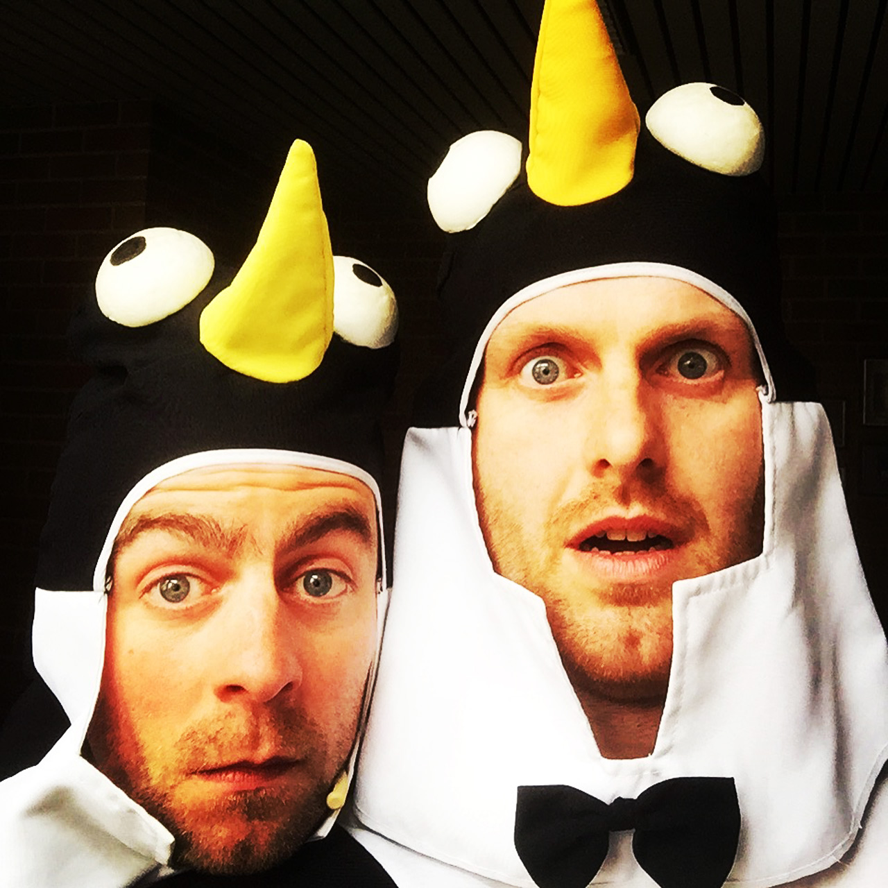 2 mannen in pinguinpak