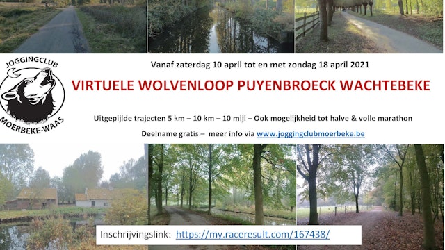 Flyer virtuele Wolvenloop Puyenbroeck
