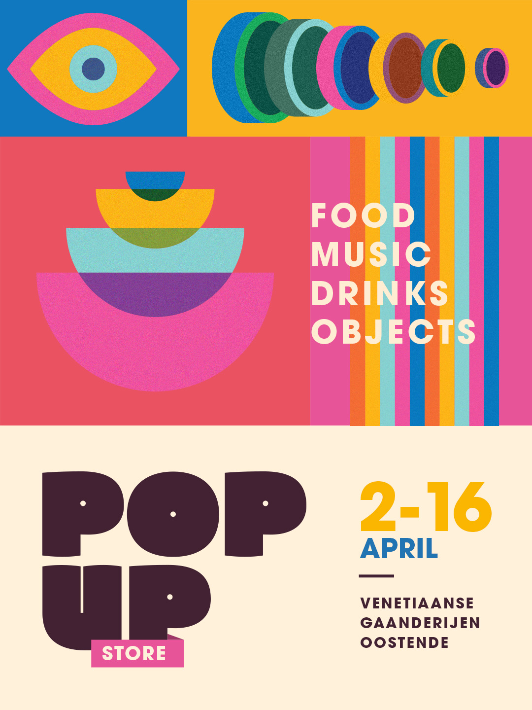 Pop up - food, music, drinks, objects