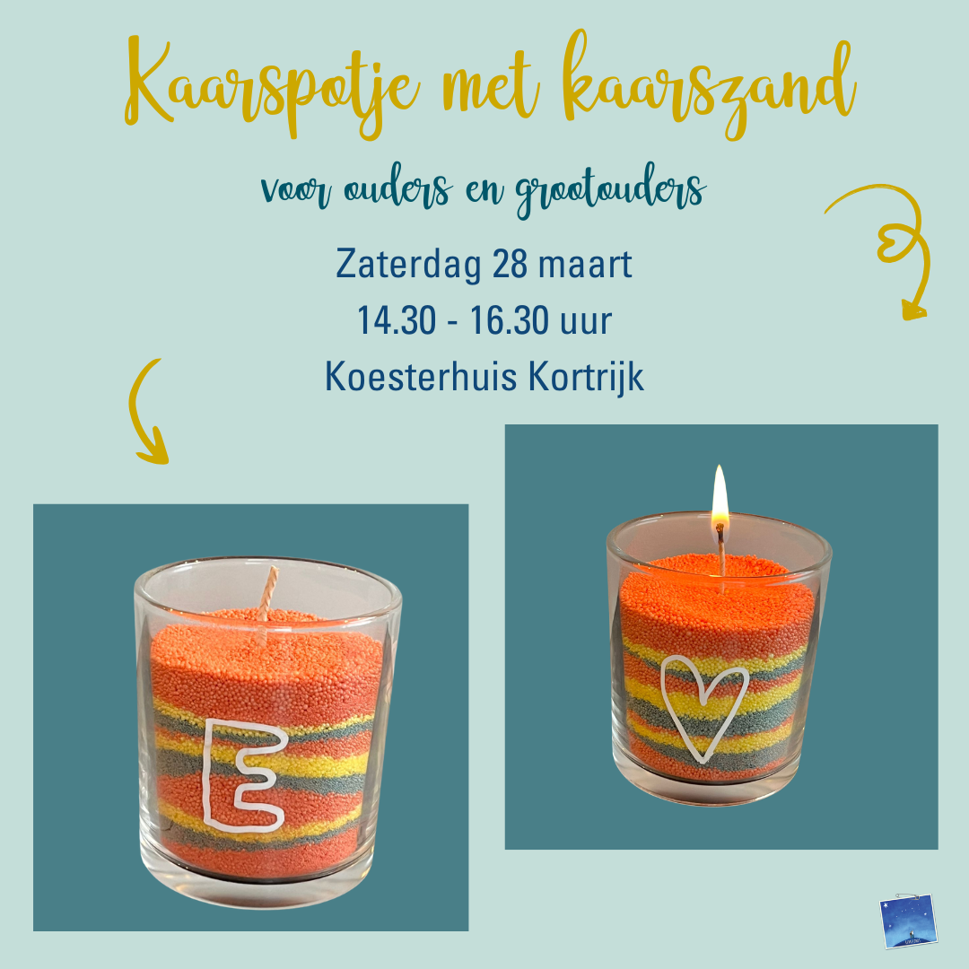 Workshop kaarspotje met kaarsenzand