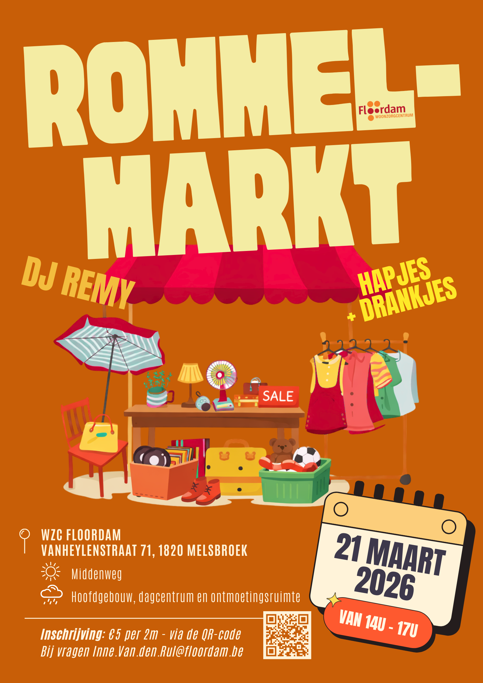 gezellige rommelmarkt in woonzorgcentrum Floordam