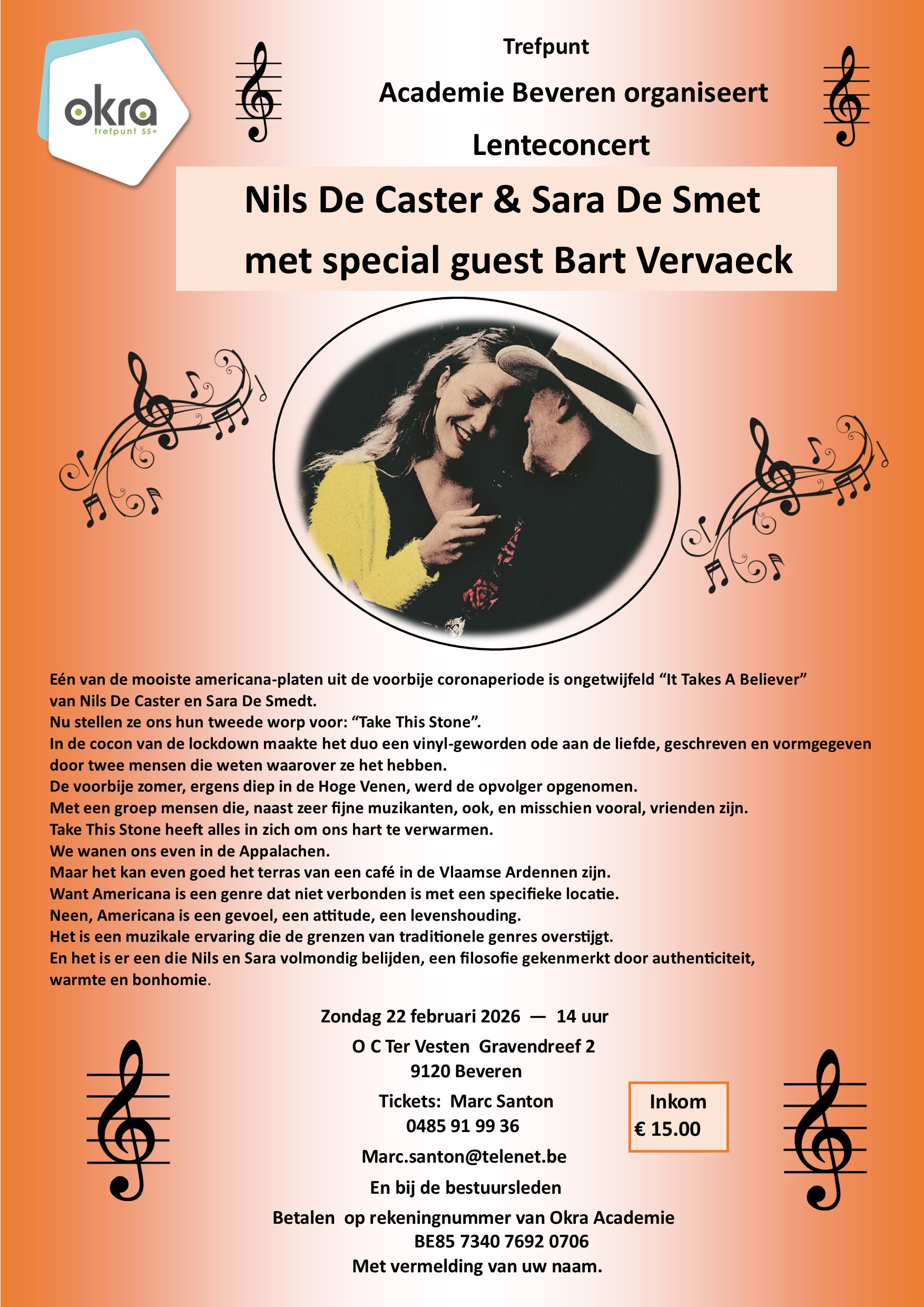 Nils en Sara brengen samen met Bart Vervaeck een onvergetelijke muzikale ervaring die de grenzen van traditionele genres overstijgt.