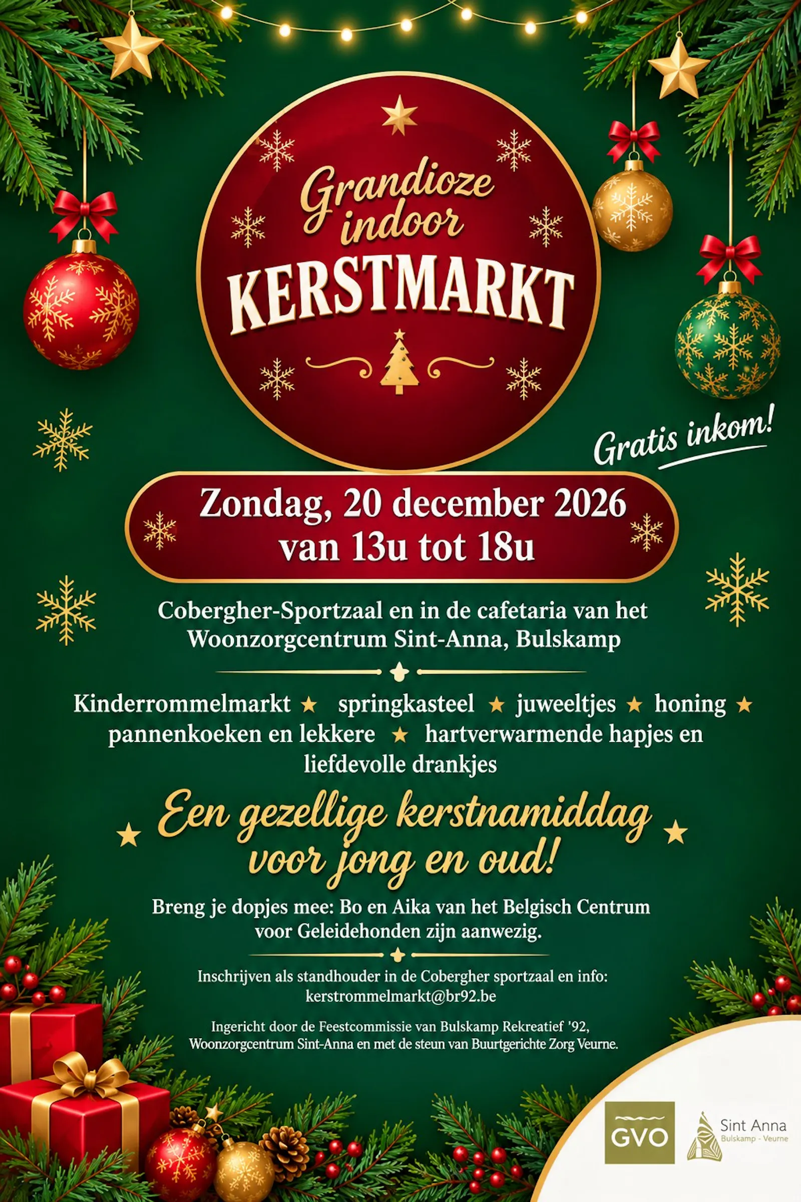 Grandioze indoor kerstmarkt te bulskamp