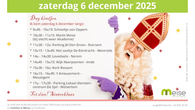 De Sint komt op 6 december ook in jouw buurt langs!