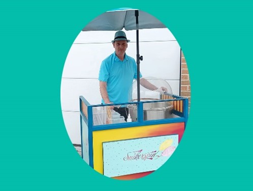 Suikerspin op LED-stok