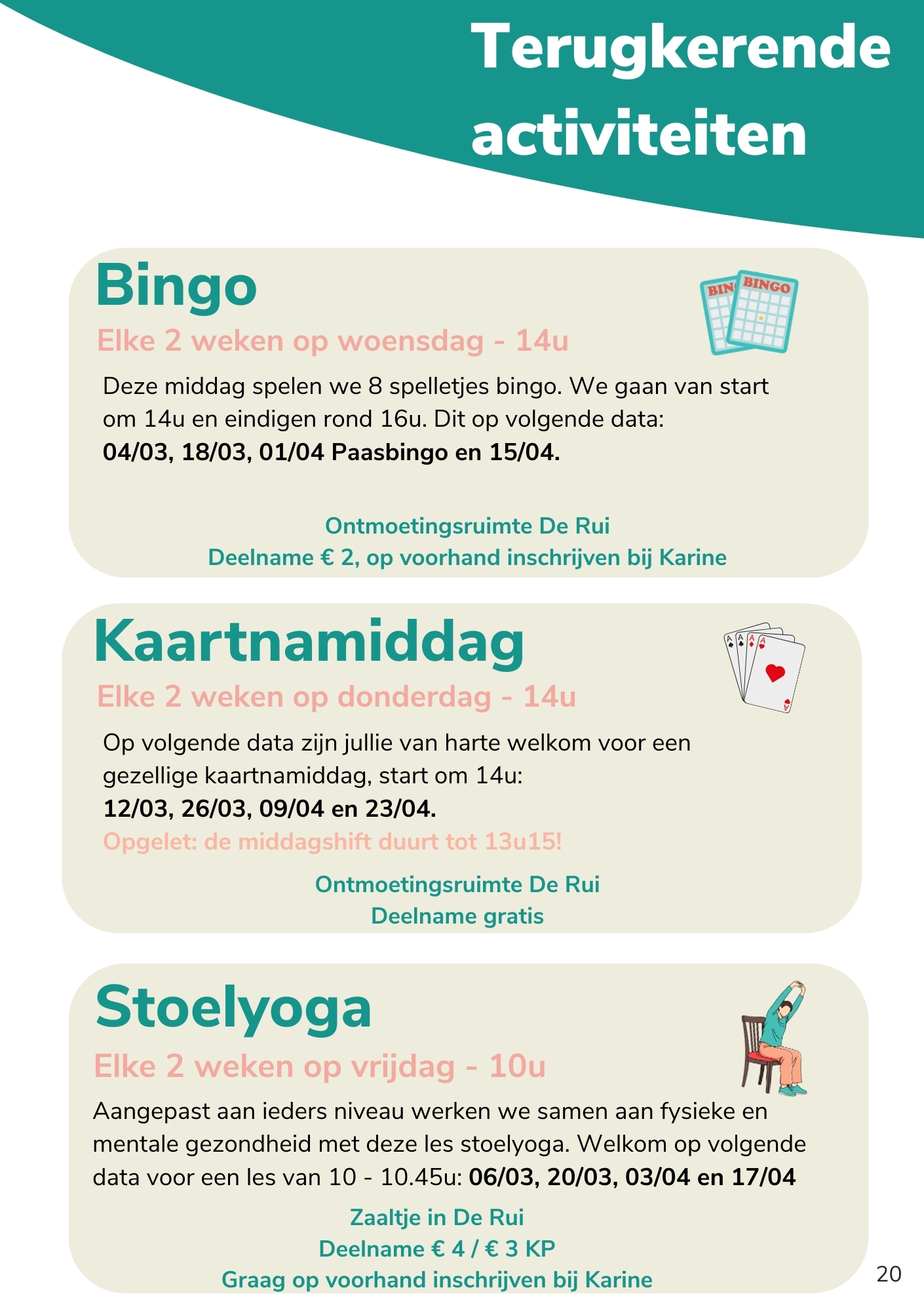 Terugkerende activiteiten