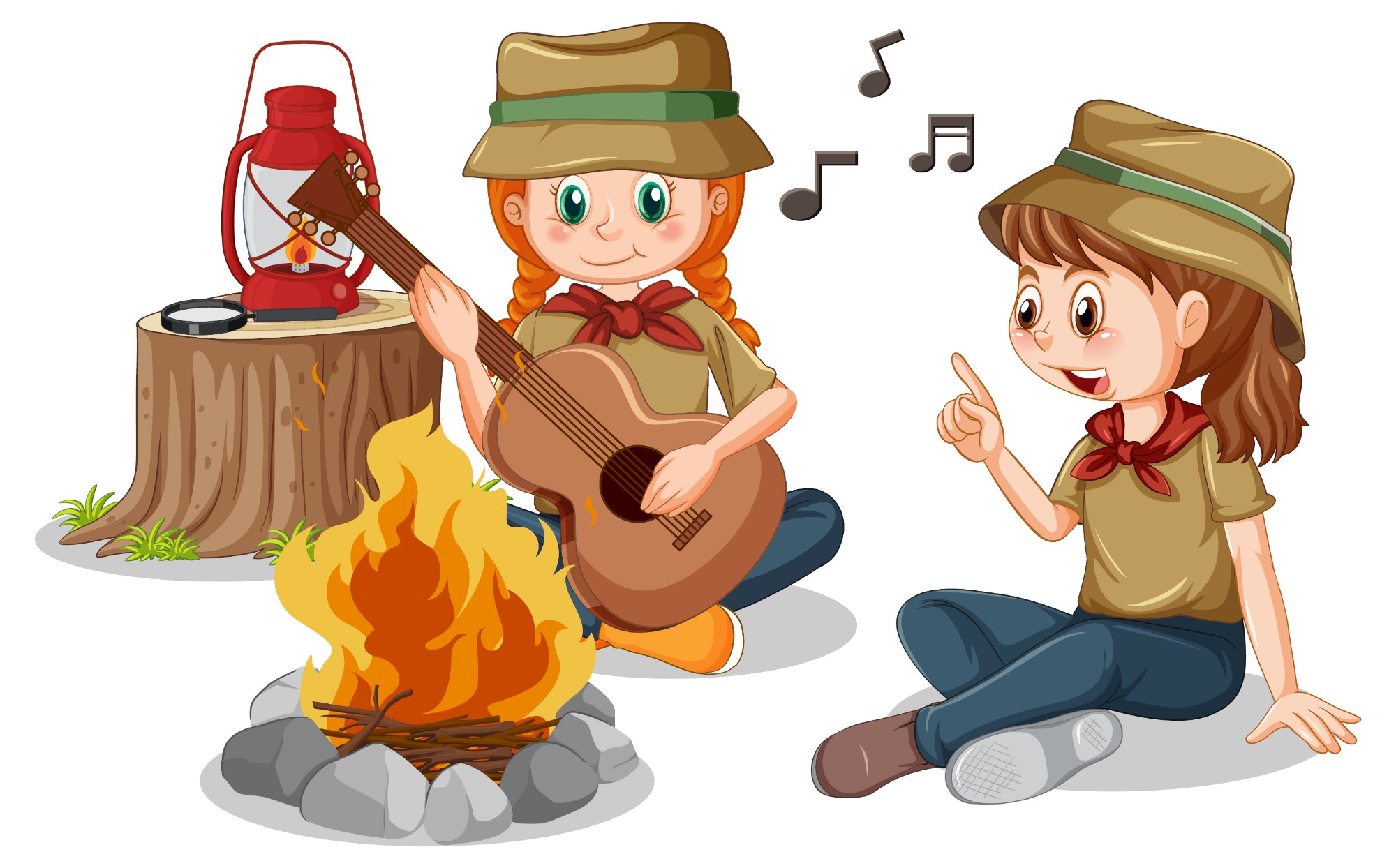 Camping kids cartoon 