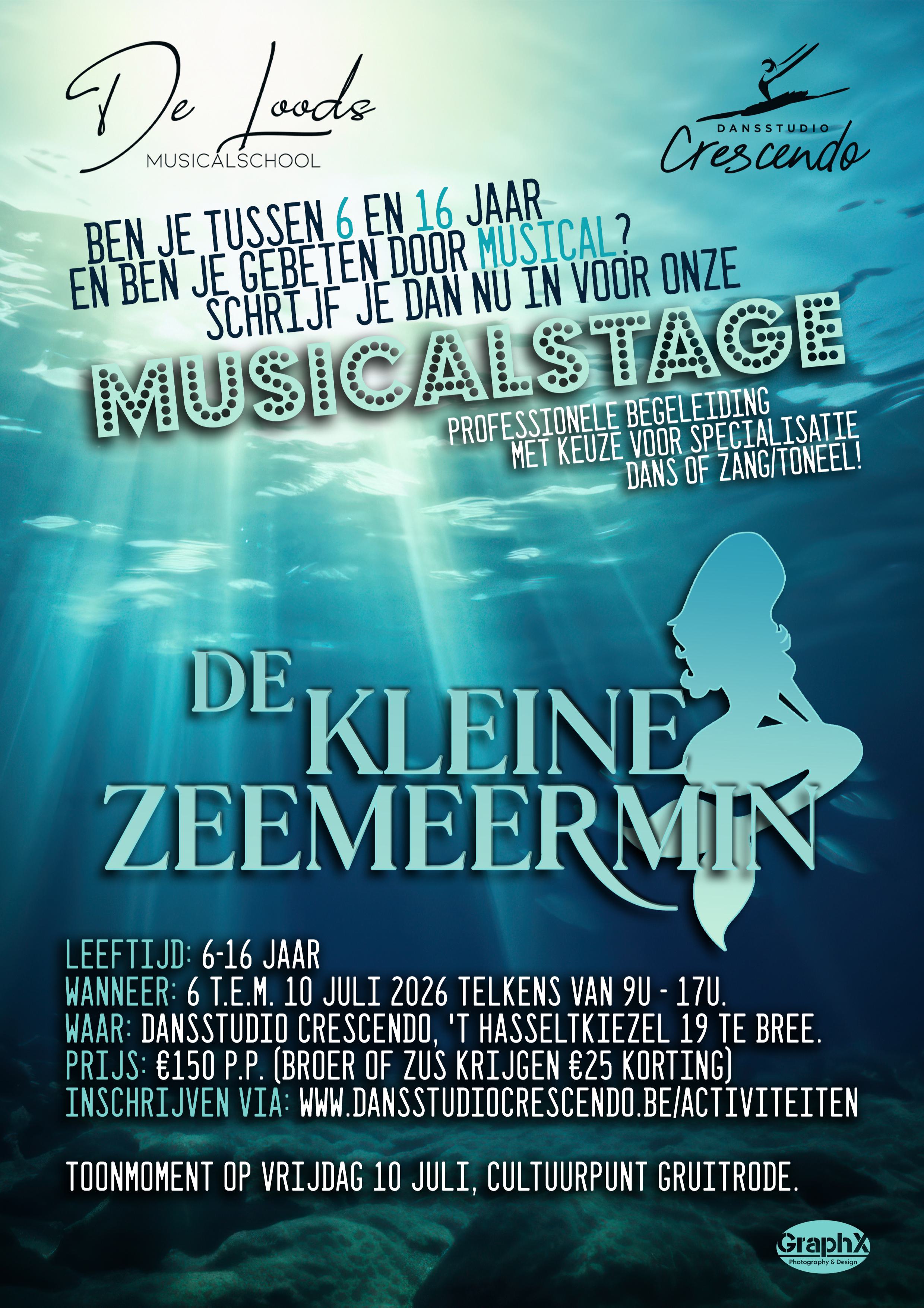 Zin in een weekje zingen, dansen en acteren? Jullie leren een mini-musical aan waarin dit alles aan bod komt. Op het einde van de stageweek is er een toonmoment om aan de ouders, familie en vrienden te laten zien wat jullie allemaal geleerd hebben!
