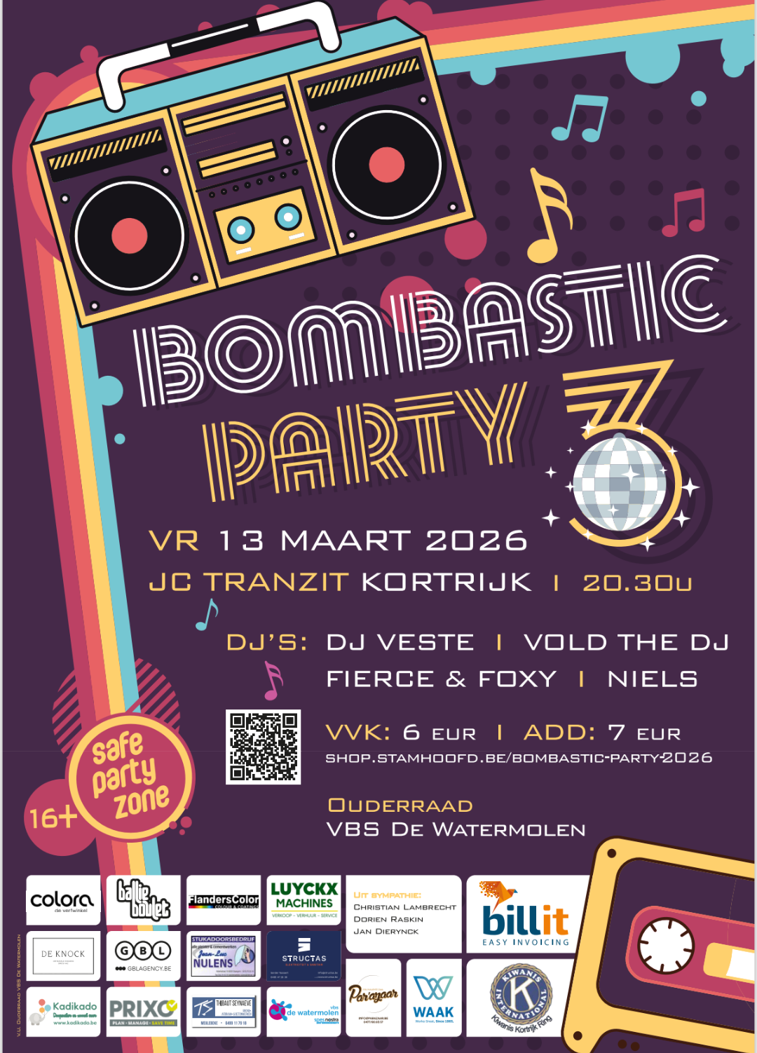 Bombastic party 3. Nog eens fuiven zoals vroeger toen we jong waren. T.v.v. Ouderraad VBS De Watermolen.