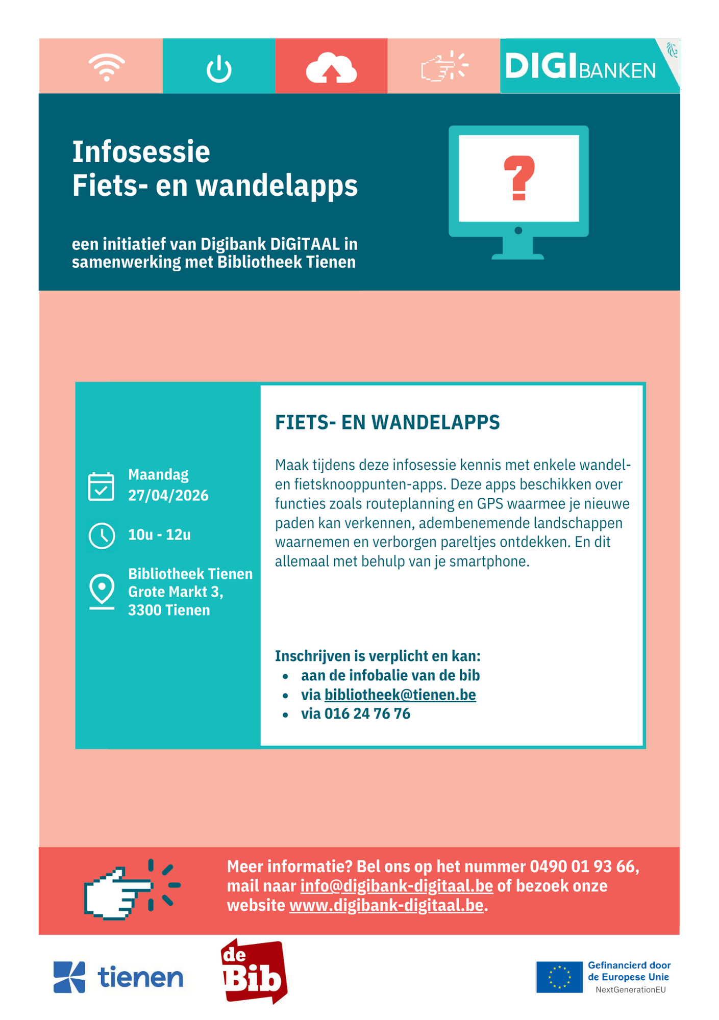 Flyer infosessie Fiets- en wandelapps