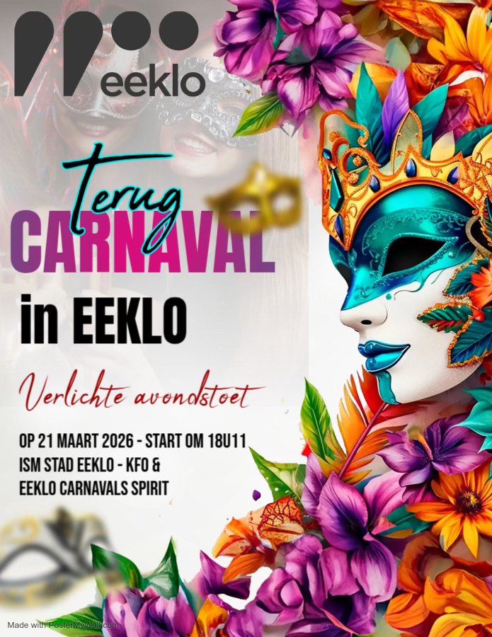 Affiche terug Carnaval in Eeklo