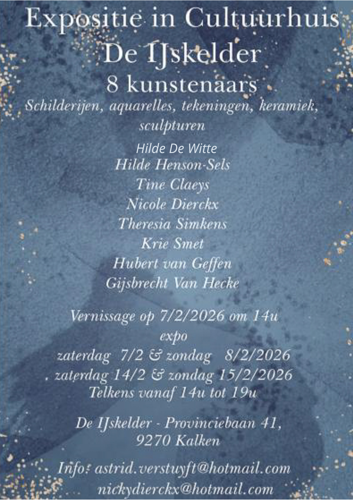 flyer tentoonstelling 8 kunstenaars in ijskelder