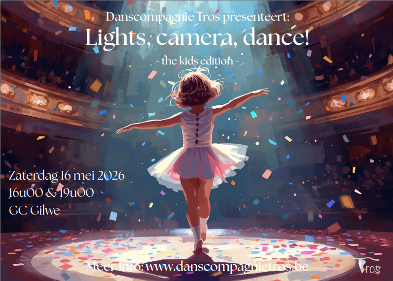 Dansvoorstelling met dansers vanaf het 2e kleuter tot het 3e leerjaar