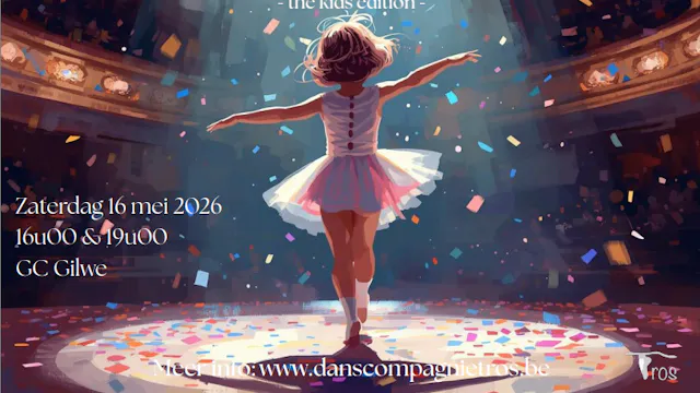 Dansvoorstelling met dansers vanaf het 2e kleuter tot het 3e leerjaar