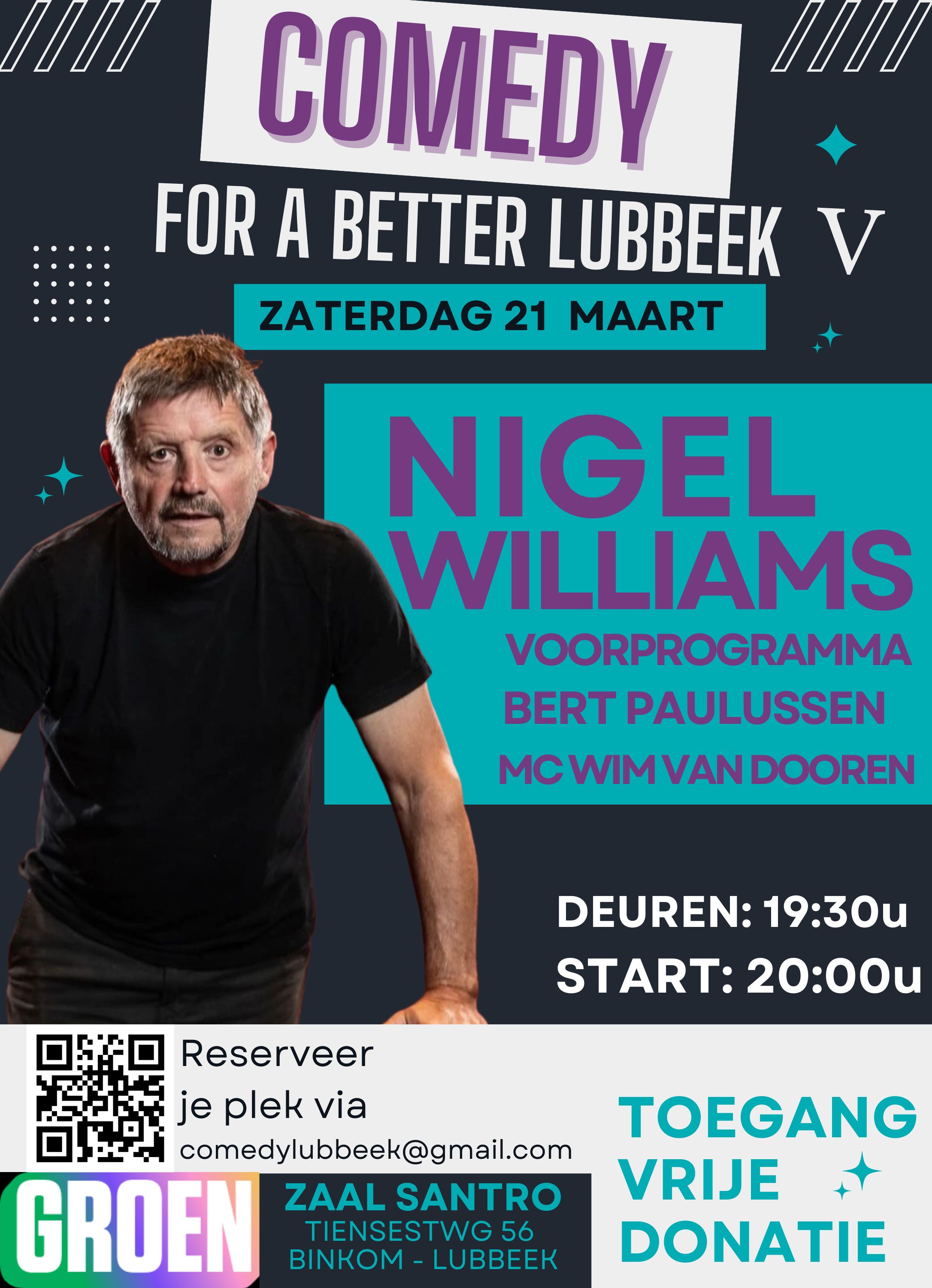 Comedy for a better Lubbeek - met Nigel Williams