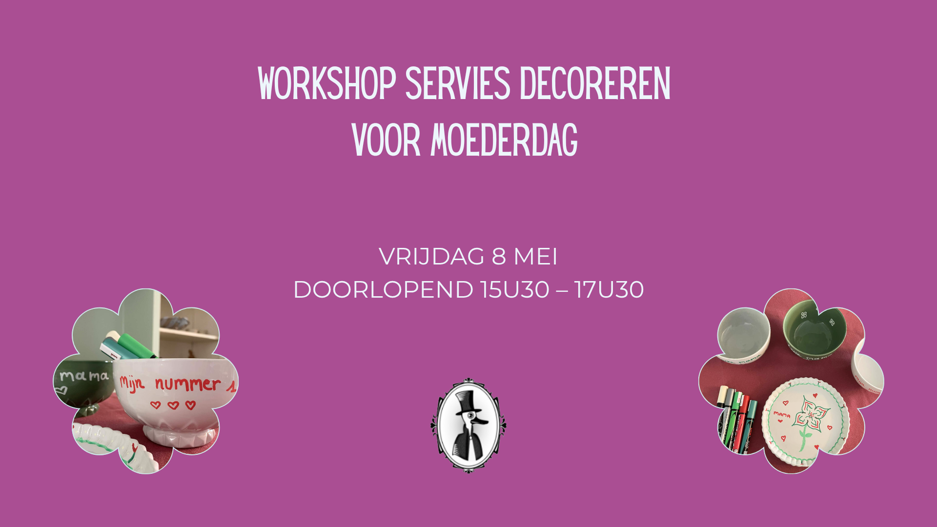 Doorlopende workshop – Servies decoreren voor Moederdag