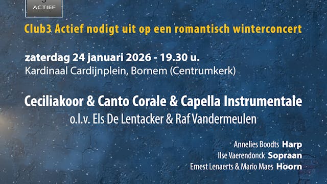 Club 3 Actief nodigt uit op een romantisch winterconcert