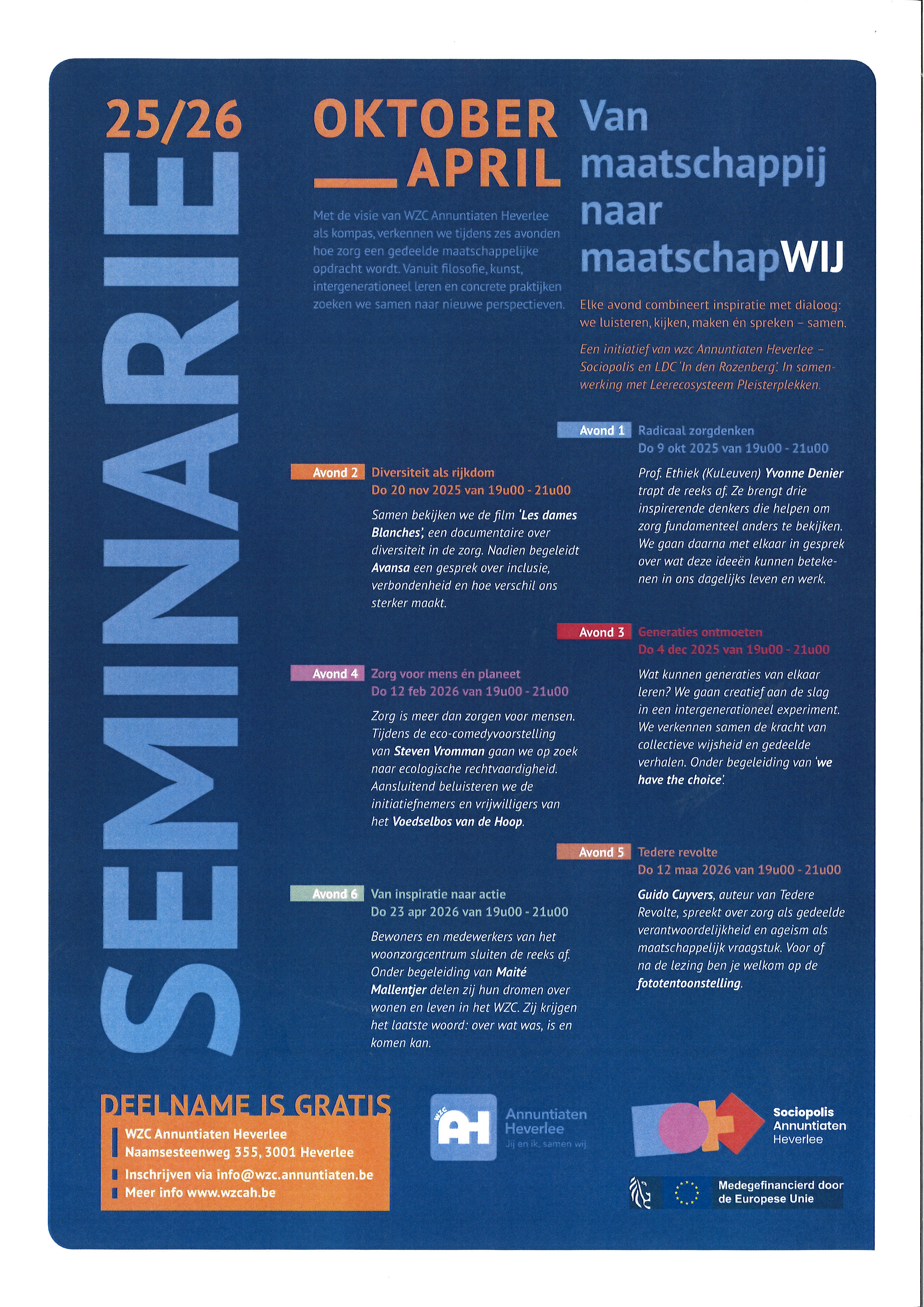 Seminariereeks Van maatschappij naar MaatschapWIJ