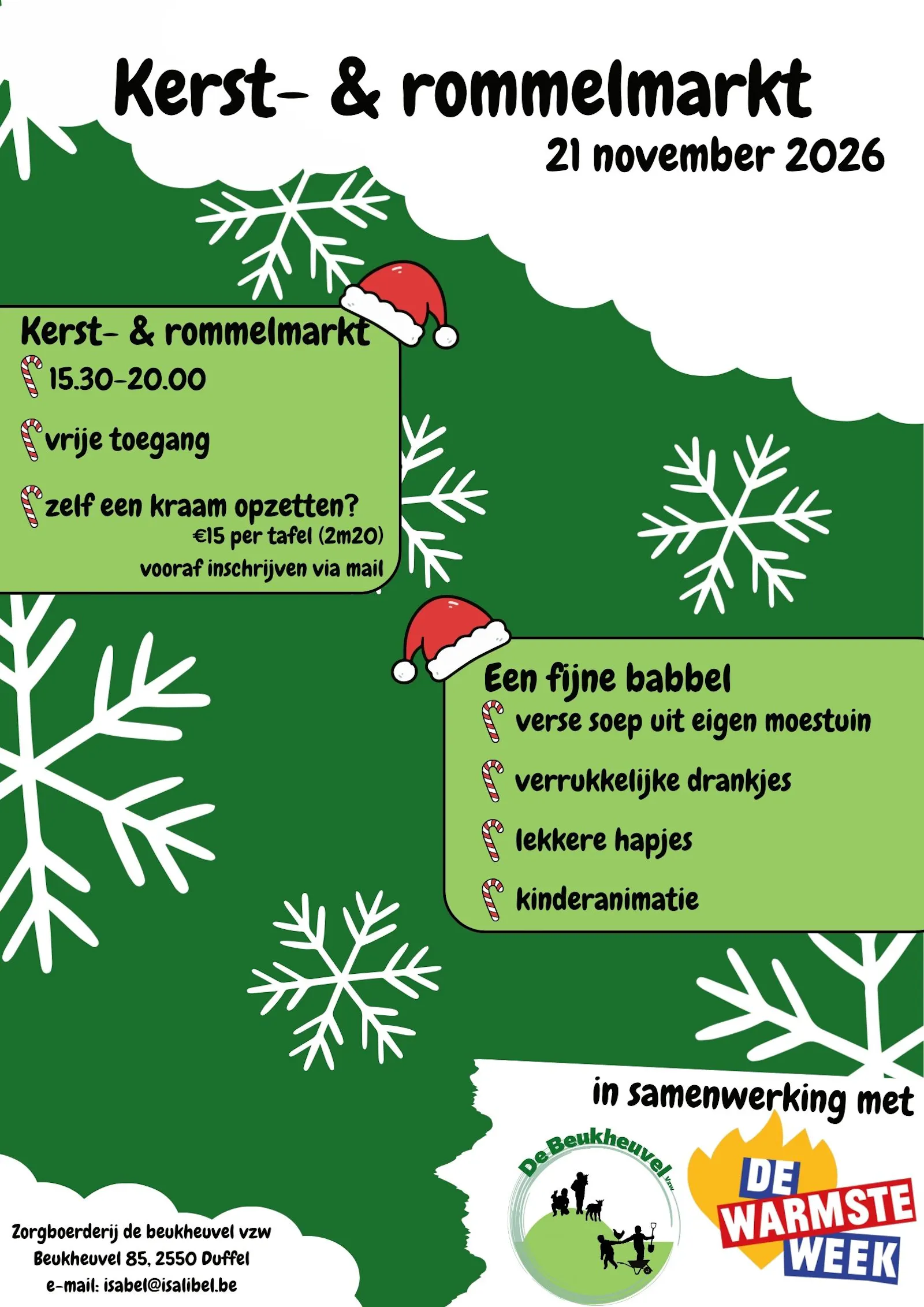 Kerst- en rommelmarkt voor De Warmste Week