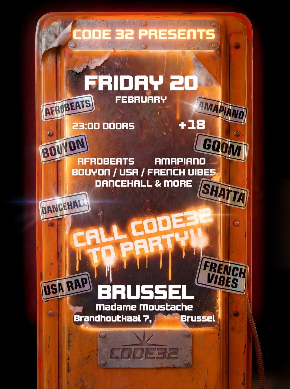 call code 32 to party!