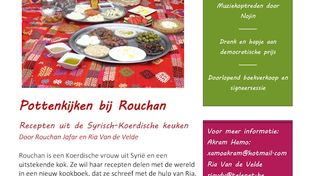 voorstelling van het Syrisch-Koerdisch kookboek ‘Pottenkijken bij Rouchan’ 