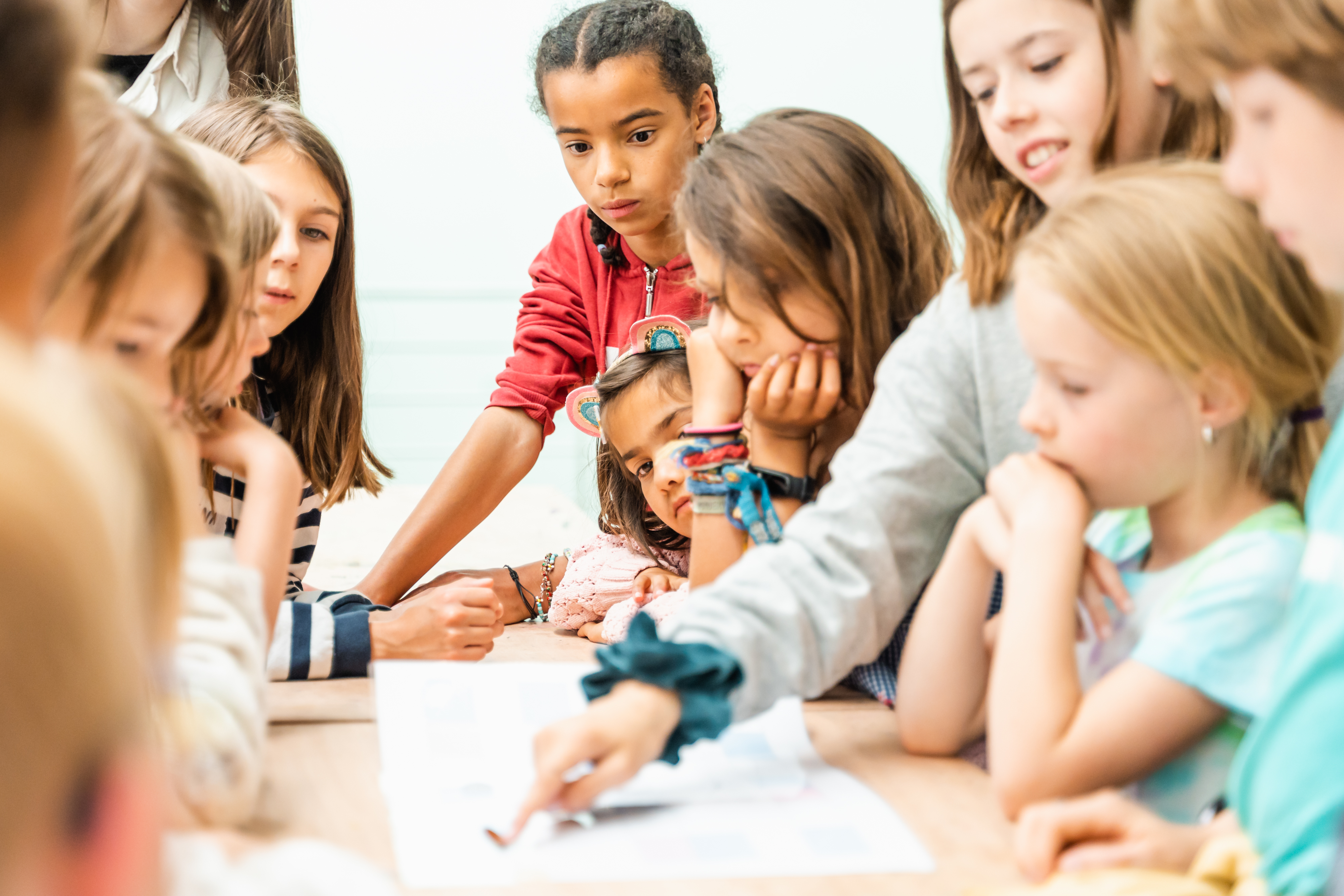 Kinderen tijdens een workshop
