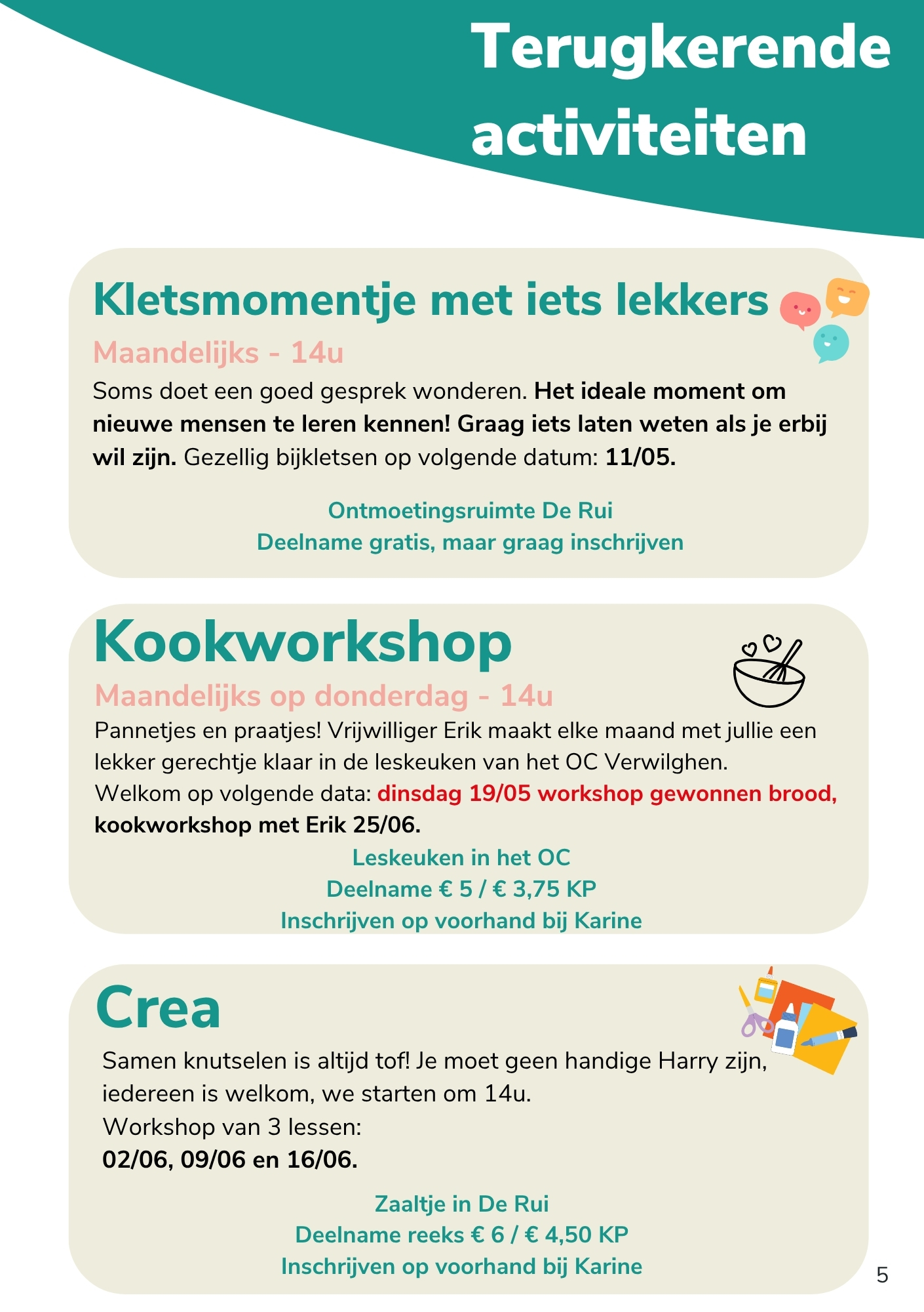 Terugkerende activiteiten