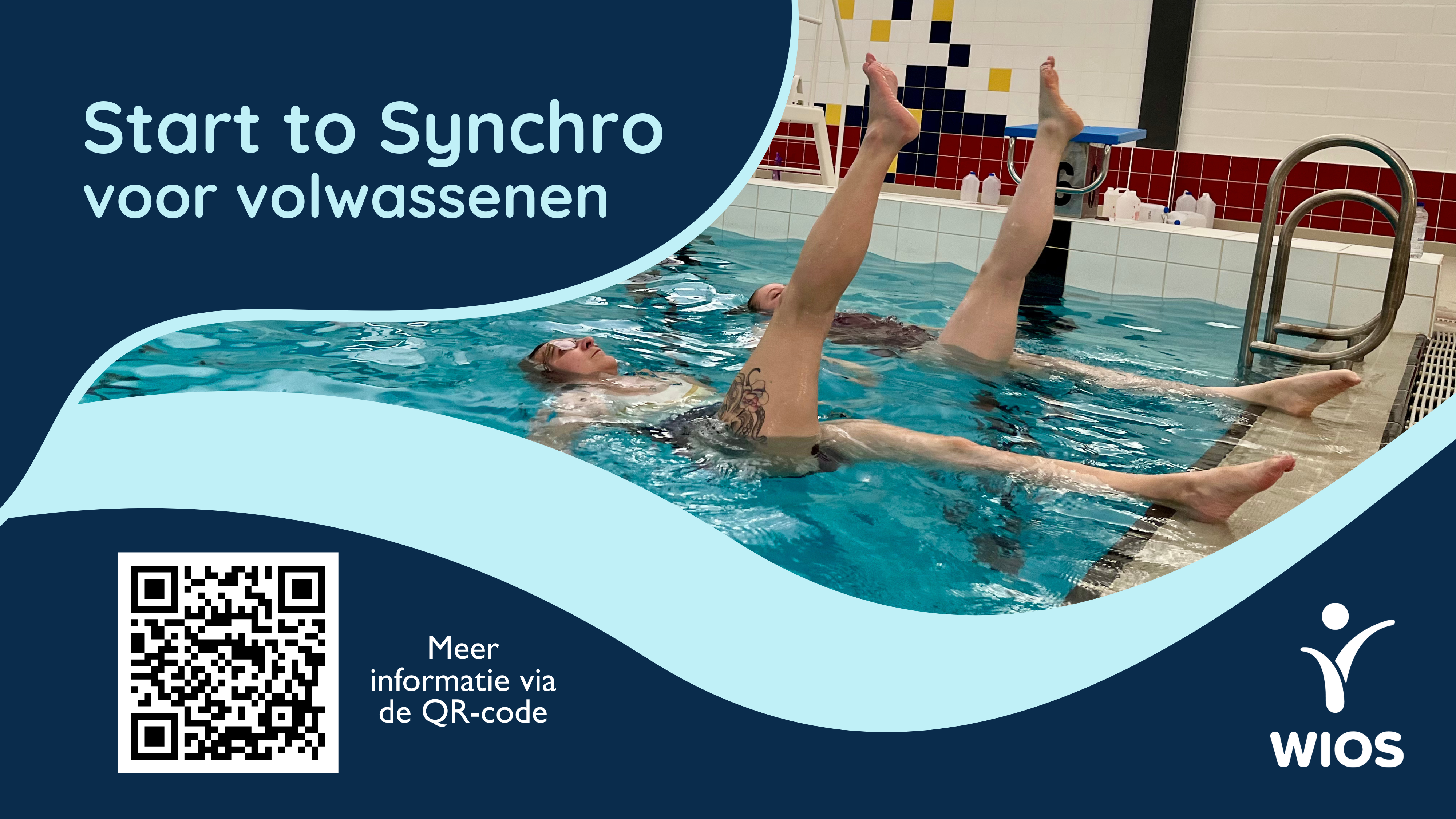 Start to Synchro banner met QR-code