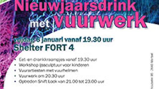 Nieuwjaarsdrink stad Mortsel met vuurwerk