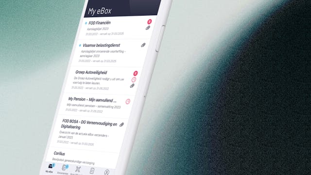 Smartphone waarop je het overzicht berichten in jouw digitale eBox ziet