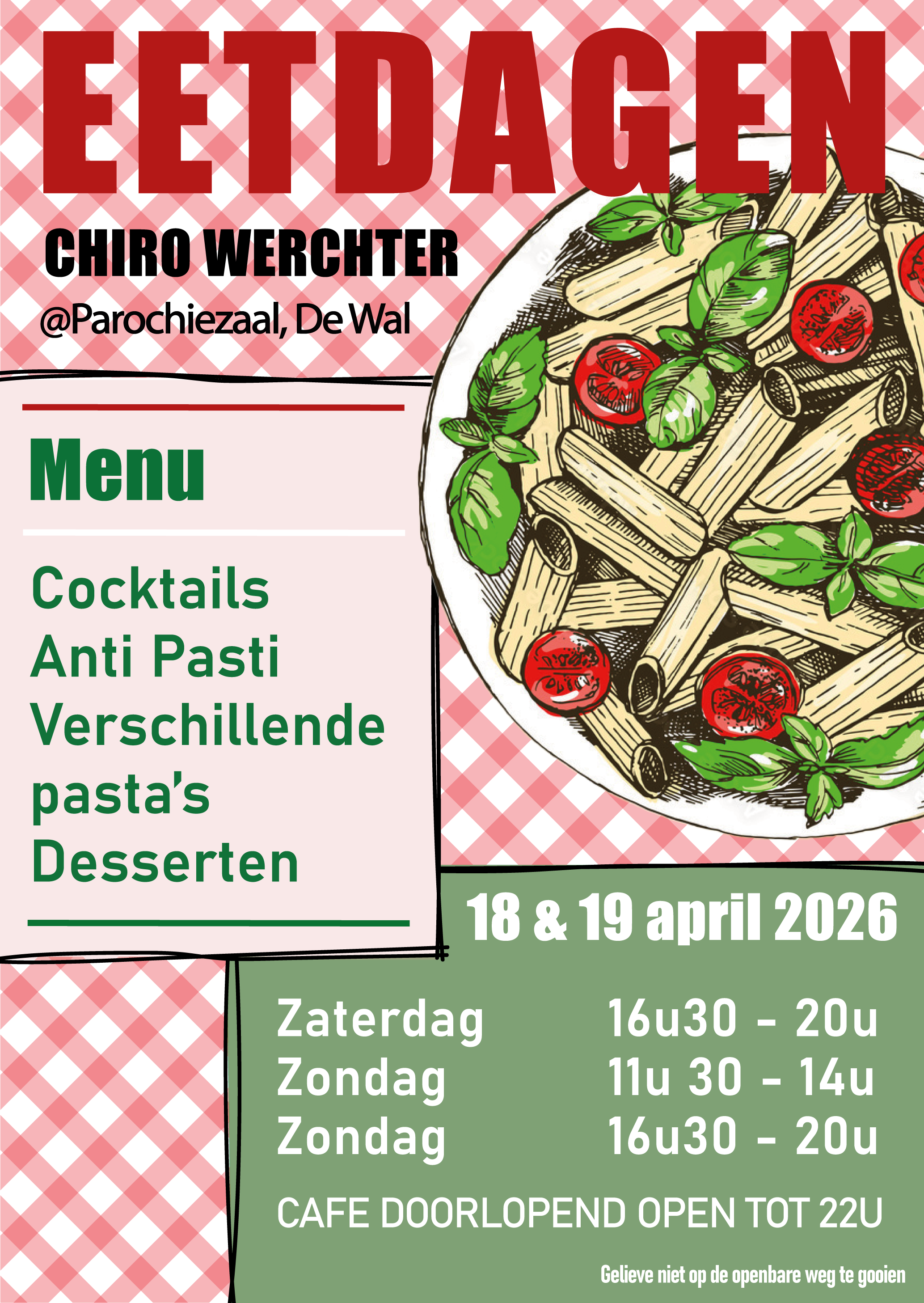 De flyer van de eetdag