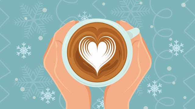 Handen die een kopje koffie vasthouden