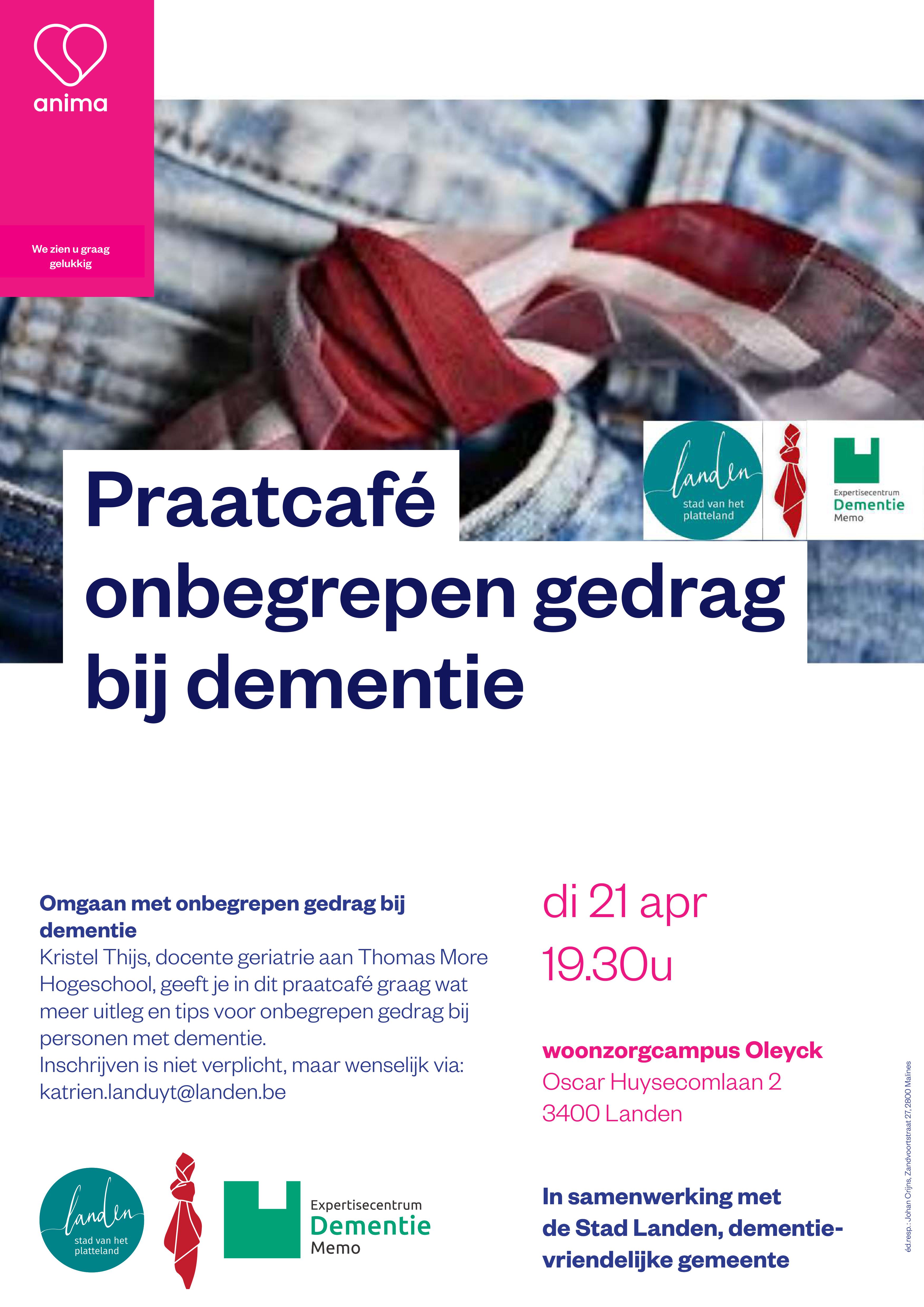 Praatcafé: onbegrepen gedragen begrijpen bij dementie