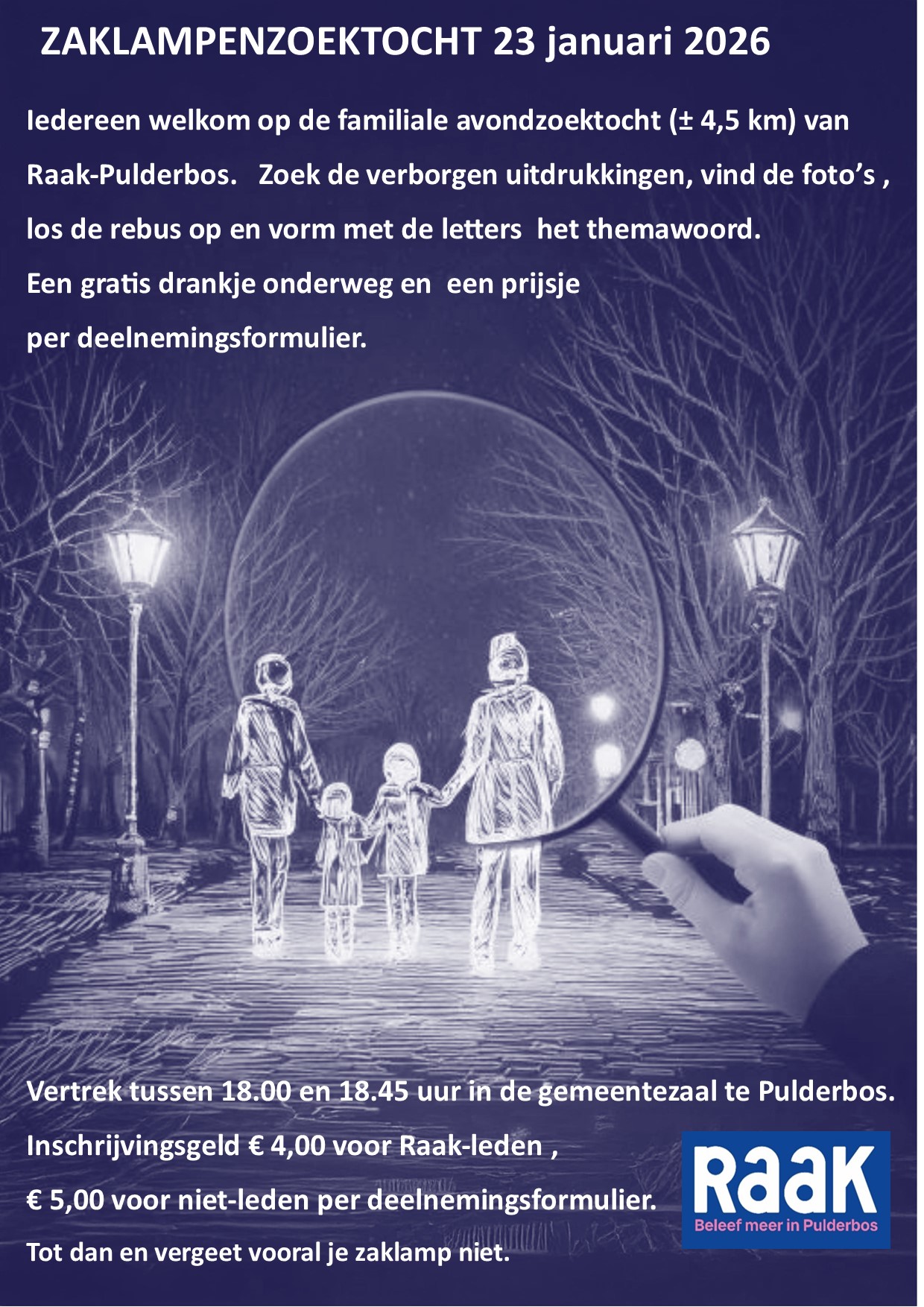 Zaklampenzoektocht Raak Pulderbos